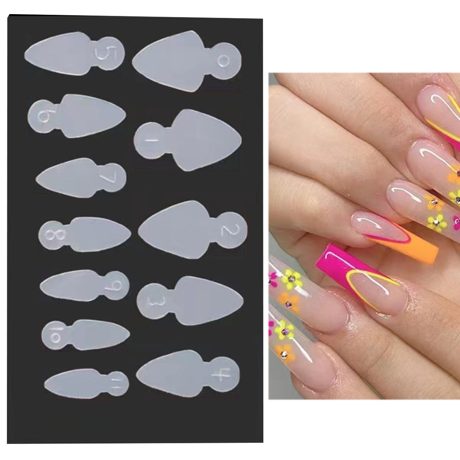 

12 листов накладных ногтей для французского маникюра, полное покрытие, накладные ногти, руководство по рисованию французских линий, наклейки, аксессуары для наращивания ногтей D