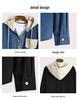 Men's Color-Block Corduroy Hooded Jacket - Warm and Thickened Design