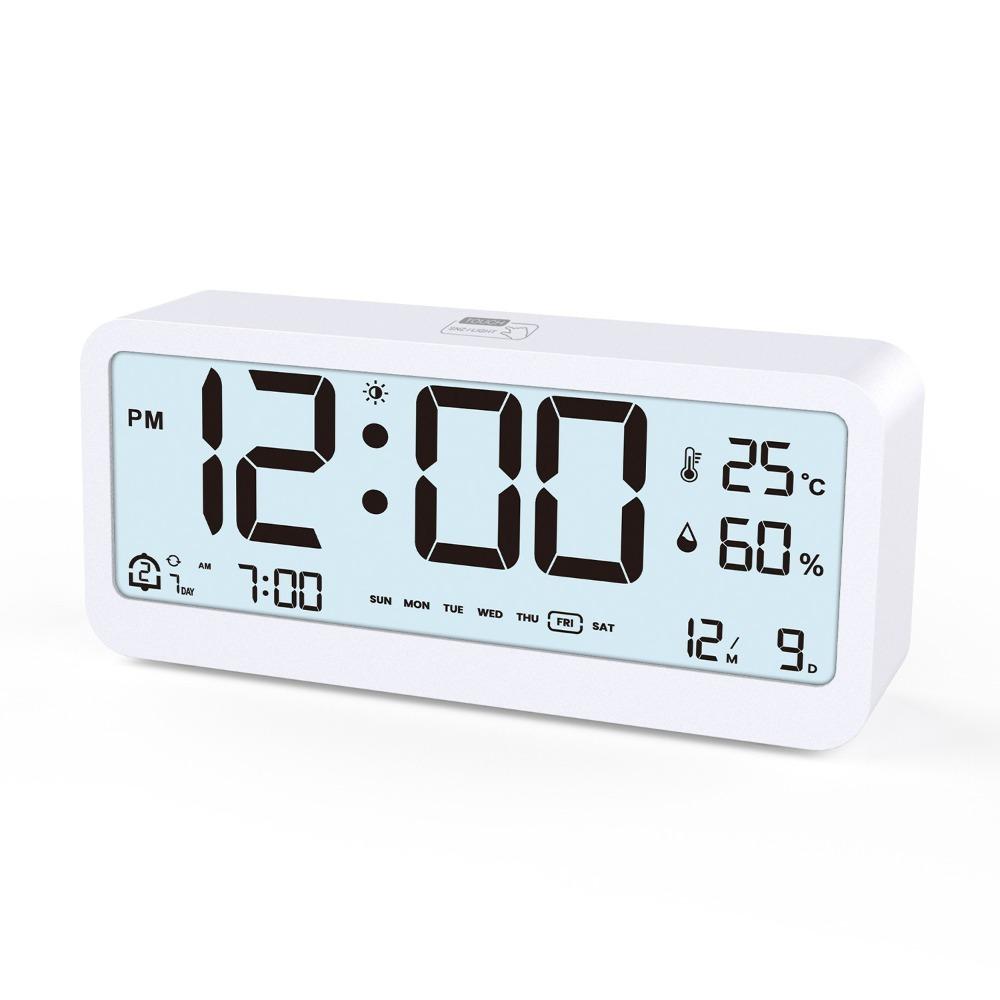 

Intelligent Electronic Digital Alarm Clock Date Display Table Clock Living Room белый