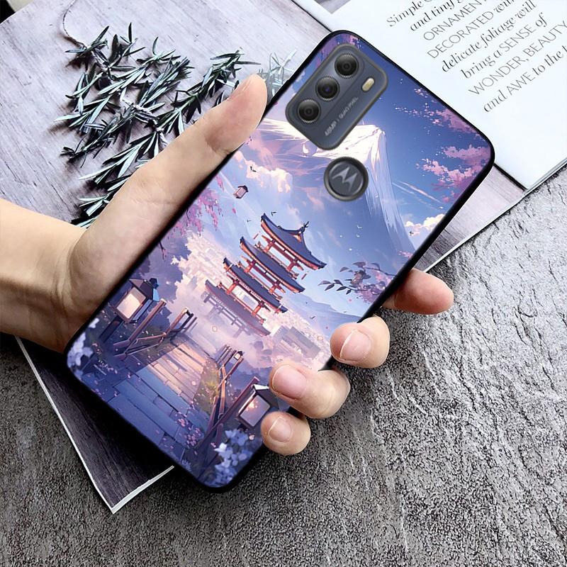 Japanese Cherry Mountain Sceneary Case For Moto G84 G23 G24 G31 G32 G41 G51 G52 G53 G54 G71 G82 G42 G62 G200 G Play G Stylus