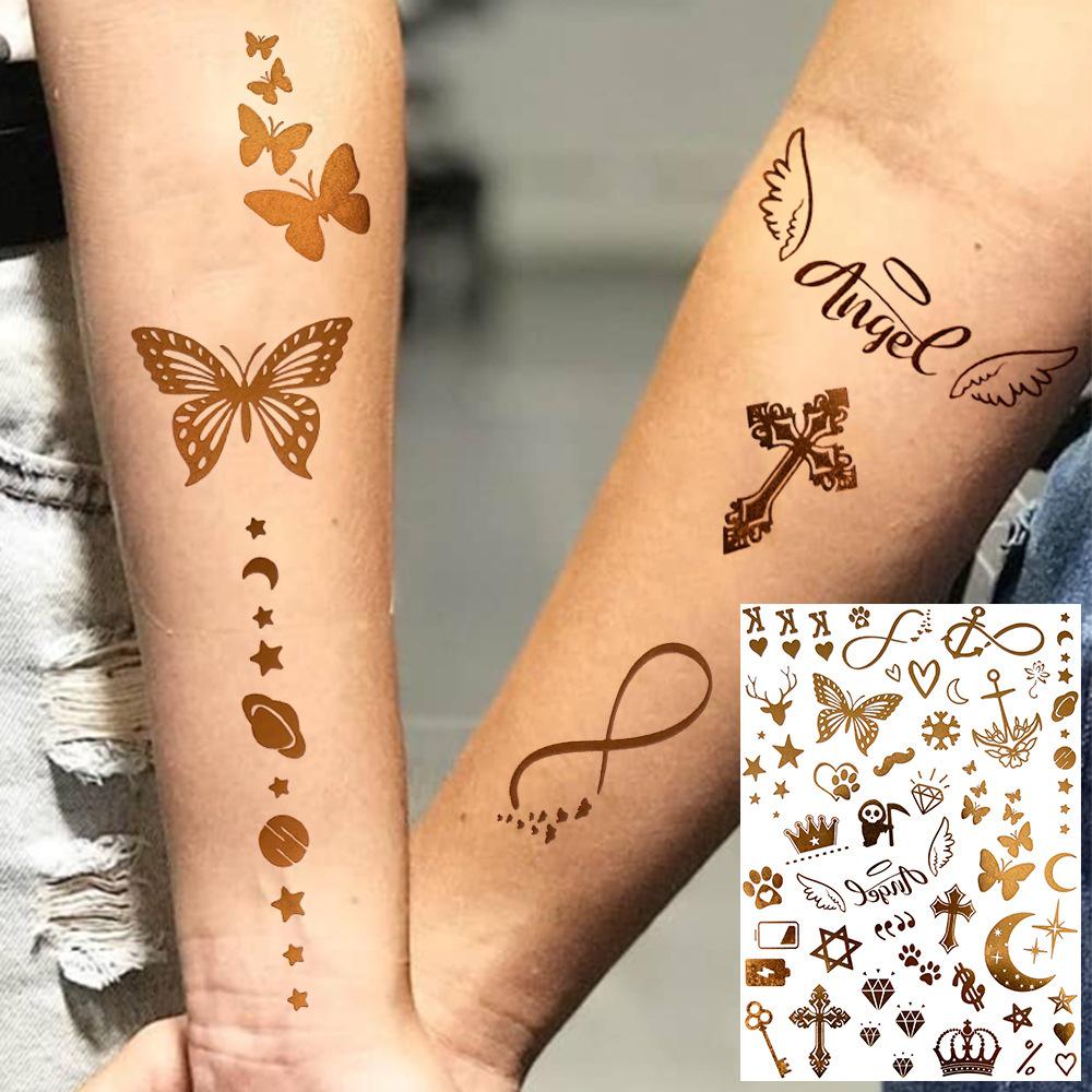 Nuevas Pegatinas Temporales de Tatuaje con Estampado en Caliente de Henna Transfronterizas para Mano, Pie y Brazo