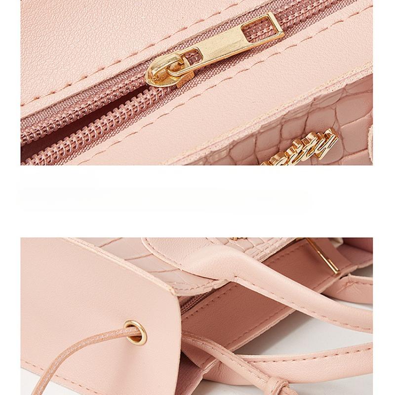 Damen Umhängetasche Krokodilmuster Buchstabe Korean Edition Label Candy Farbe Anhänger Farbe Platin Tasche
