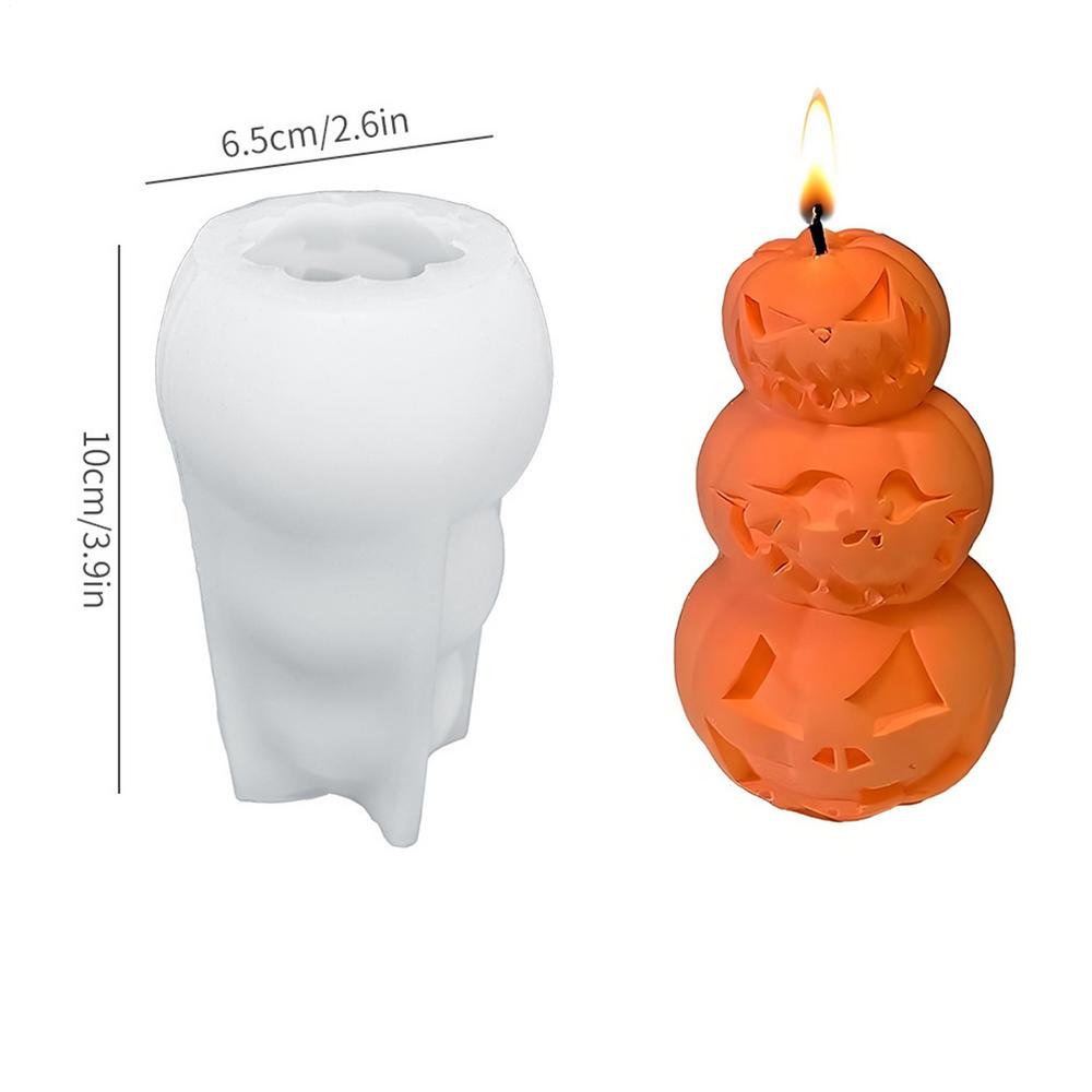 Halloween Funny Pumpkin Mold Decoration Silicone Mold Pumpkin Aromatherapy Candle Gypsum Resin Mold Spooky Craft Mold