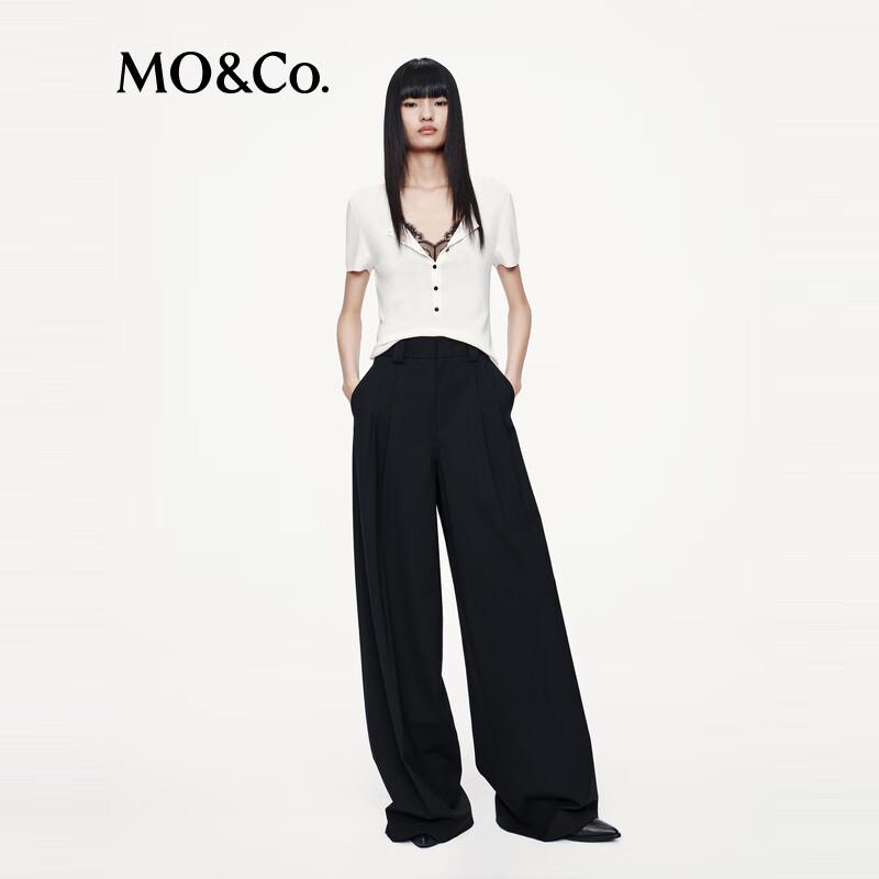 MO&Co. High-Waist Wide-Leg Tailored Dress Pants