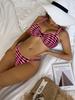2025 Houndstooth Sexy Women's Bikini Swimwear Split Swimsuit