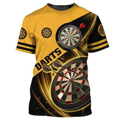T-shirt Stampata Darts 3D da Uomo Moda Gioco di Tiro Scollo a O Manica Corta Stile Sportivo da Esterno T-shirt Oversize Pullover Largo