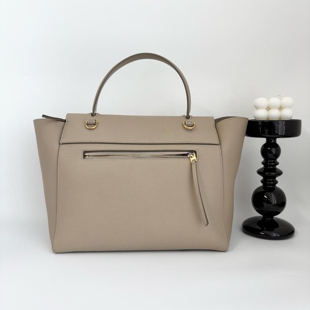 [Pre-Owned] Belt Bag Classic Grain Leather Mini Shoulder Crossbody Tote - Excellent #1BODE5M