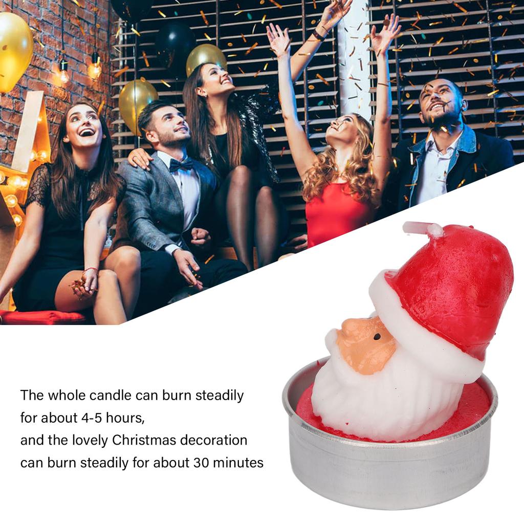 3 Pcs Christmas Santa Candles Romantic Tea Lights Candles Candlelight Dinner Ornaments Christmas Prop
