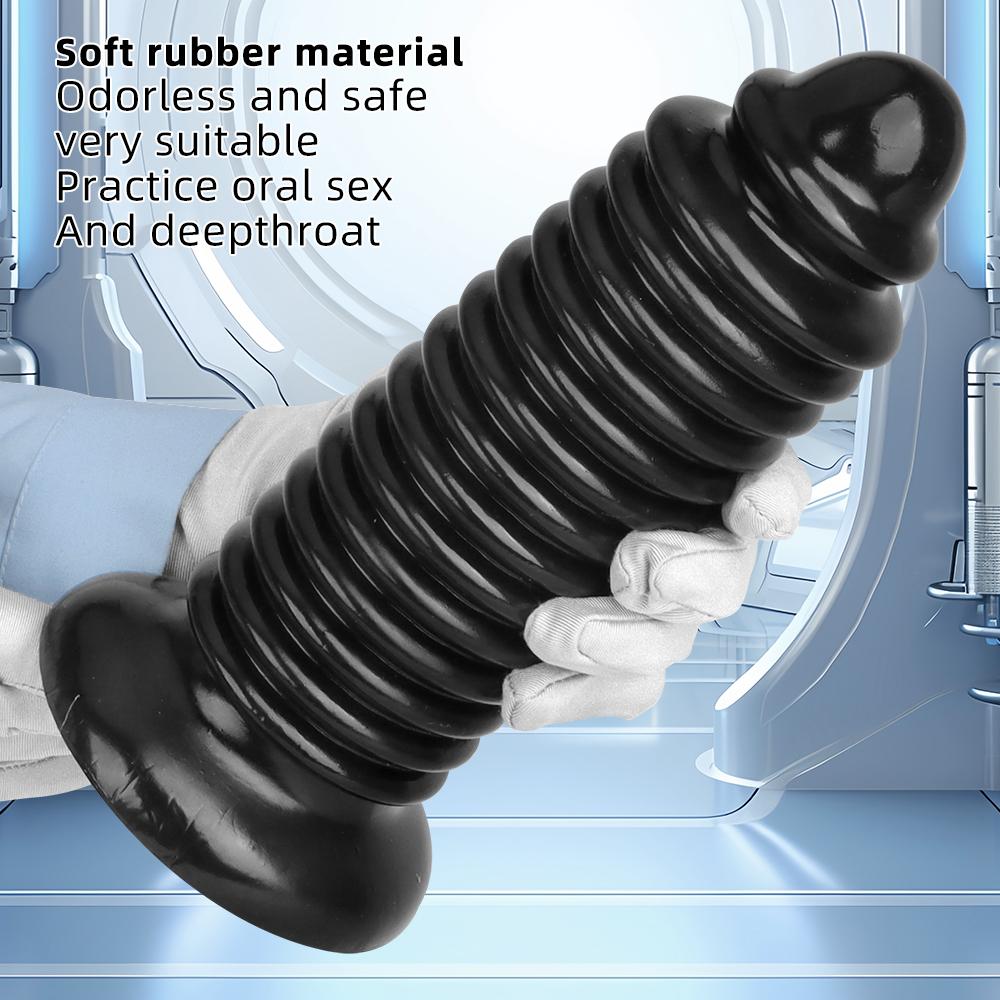 Black Pointed 8cm Threaded Giant Penis Anal Plug Fisting Supplies Anal Plug Adult Supplies