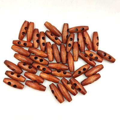 50 stuks/zak Houten Olijf Knopen Hoorn Toggle Knopen 30*10mm Stoffen Accessoires 2 Gaten voor Jassen Truien Naaien Ambacht Decoratie