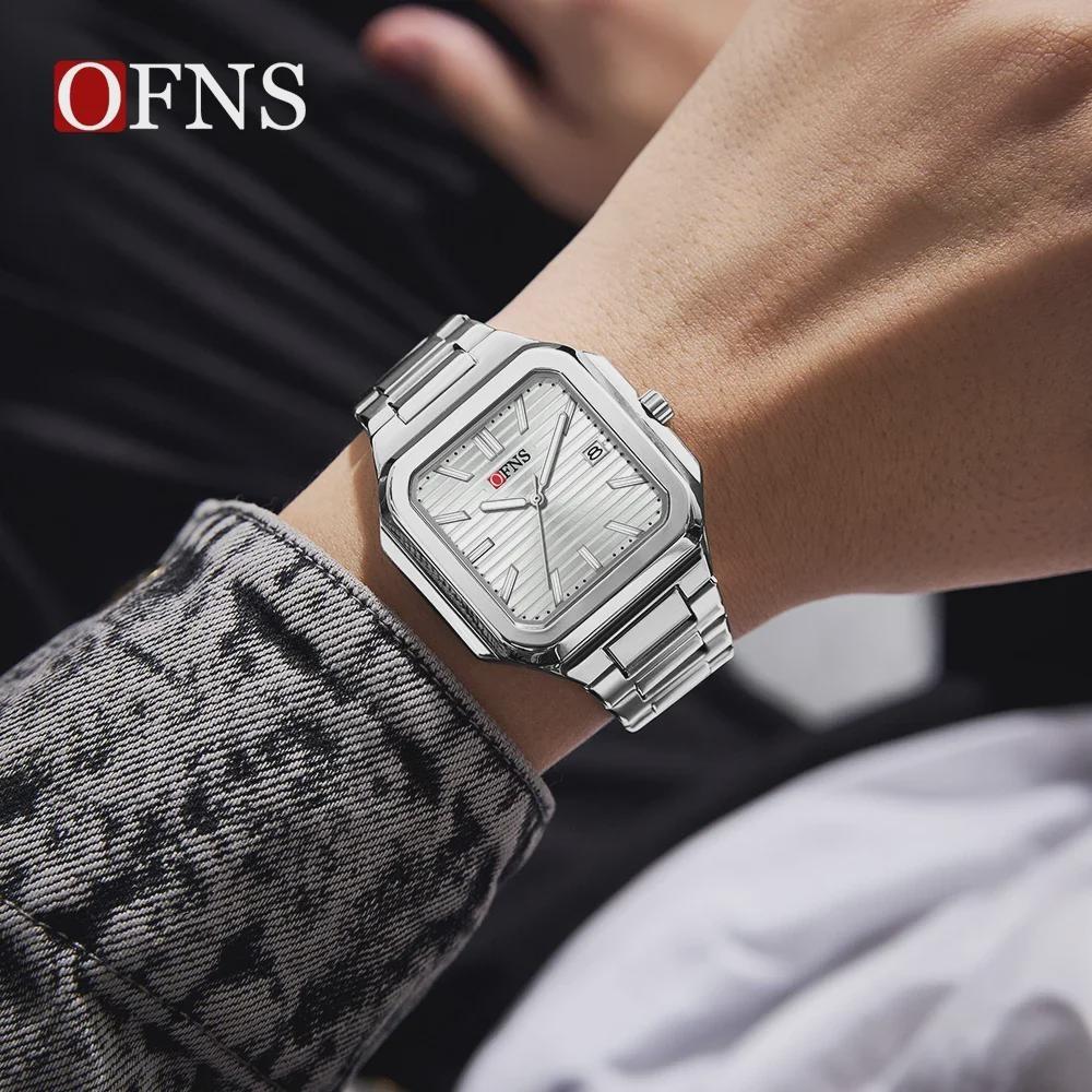 Luxury Square Fashion Man Wristwatch Waterproof Luminous Date Quartz Men's Watches Stainless Steel Men Watch Reloj