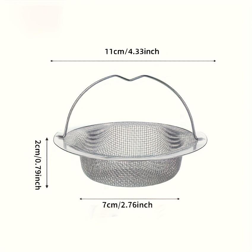 Spülbeckenfilter aus Edelstahl mit Griff Edelstahl Rostfreies Maschensieb Abfluss, Küchen- und Badezimmerspüle, Leicht zu reinigendes, verstopfungsresistentes Design