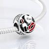 Voguish Stylish  Sterling Color Dramatic White Enamel Heart Golden Beads Fit Original Charm Wrist Bracelet Jewelry MakingFashion Charm