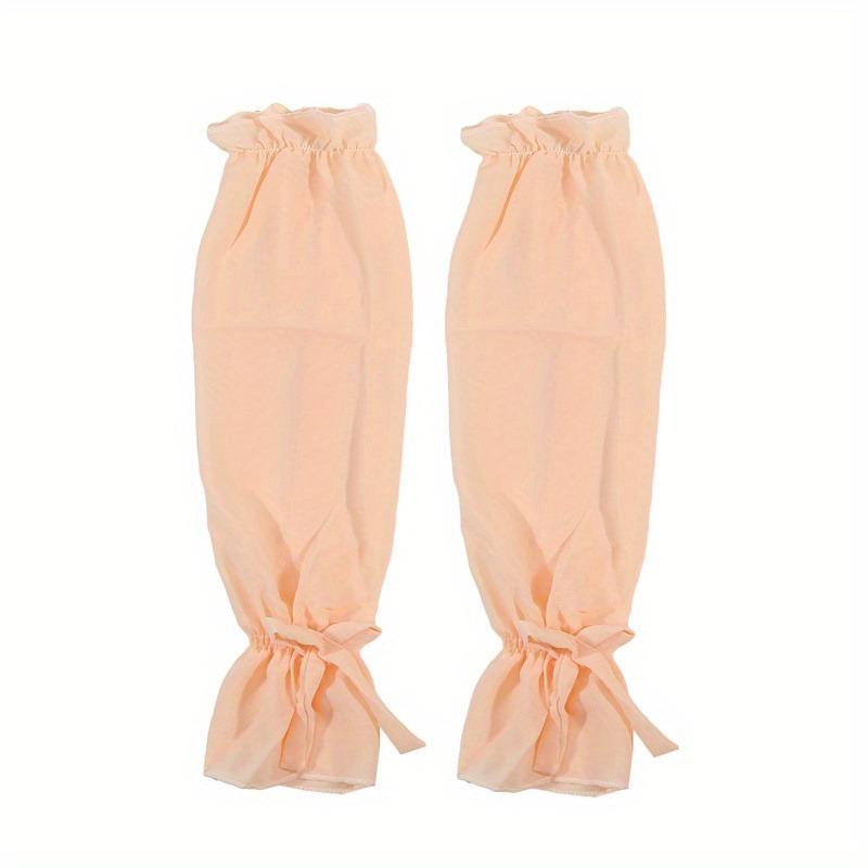 1Pc Women Lace Arm Sleeves Gloves Fingerless Ice Silk Gloves Mesh Tulle Long Gloves Summer Breathable Sun Protection Sleeves