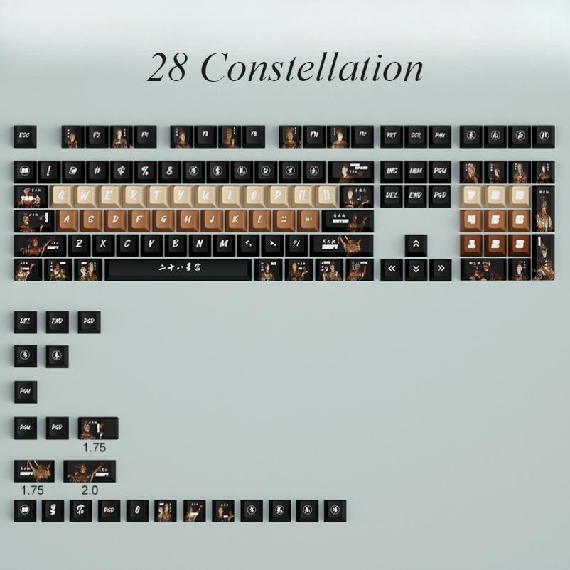 28 Constellation Keycaps Pbt Sublimation Moa High Mechanical Keyboard Personality Diy Chinese Style Keycaps 131Keys