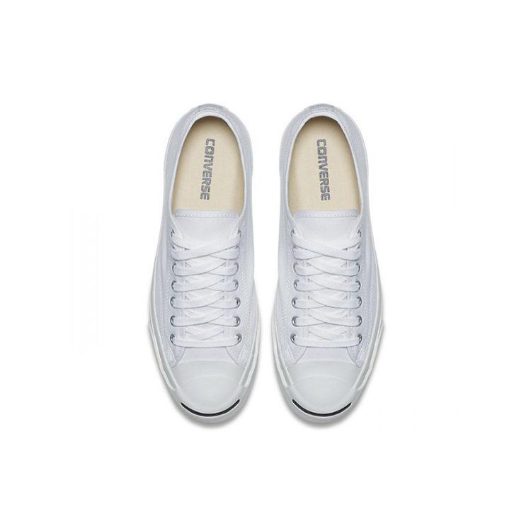 Converse Jack Purcell Lace Up Abrasion Resistant Breathable Low Top Canvas Shoes Unisex White 1Q698