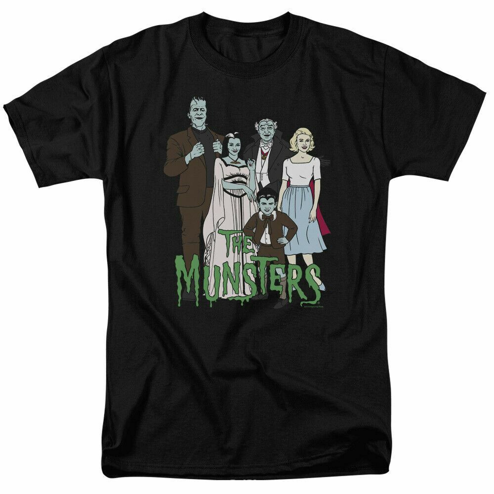 The Munsters The Family T Shirt Mens Licensed Classic TV Herman Lily Black XXXXL