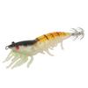 8pcs Shrimp Lures Luminous Silicone Realistic with Sound Beads Shrimp Baits for Squid Octopus 3.5