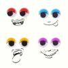 100pcs Self-Adhesive Plastic Eyes with Eyelashes - Vibrant Multicolor DIY Craft Stickers for Scrapbooking, Art Projects