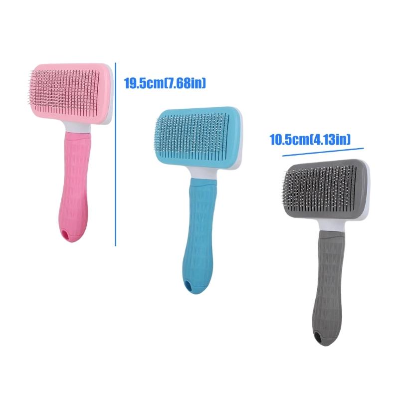 Efficient Pet Grooming Brush For Shedding Control Detangling Furs Soft Rounded Tips Dog Cats Loose Hair Remover Comb