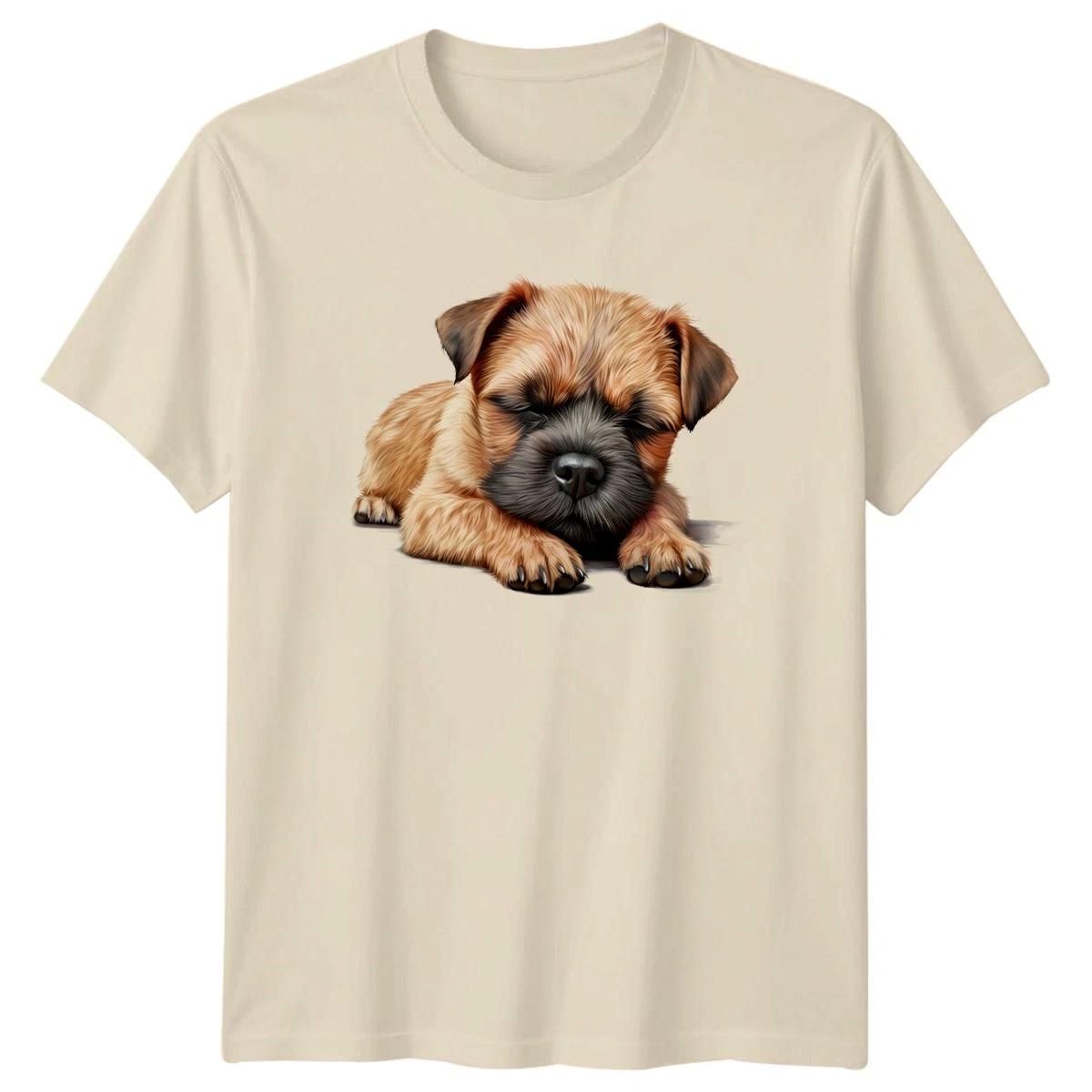 Sleeping Puppy Dog Animals Mens T-Shirt Womens Tee Graphic Unisex Top -a S