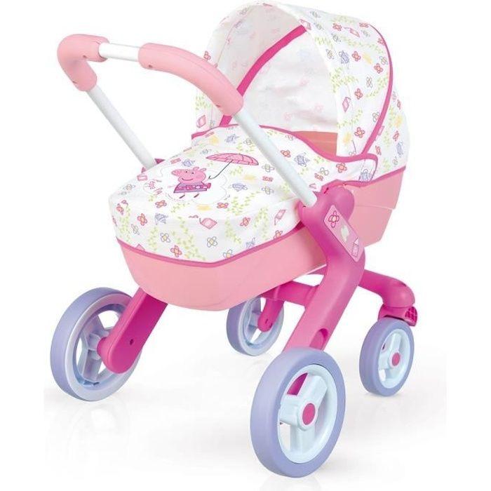 Kinderwagen Peppa Pig - Smoby - Metallrohre - Kunststoffwanne und Stoffverdeck
