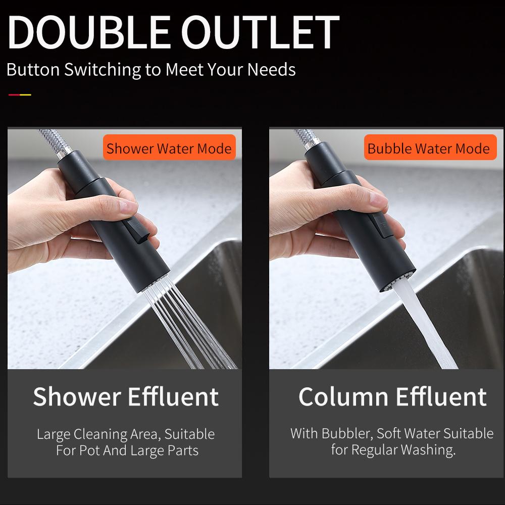 Robinet de cuisine noir à capteur extractible Robinet mitigeur à contrôle tactile sensible pour cuisine Robinet mitigeur de cuisine à capteur tactile 1005