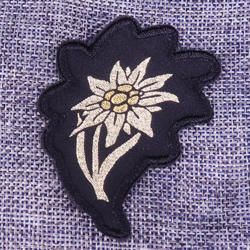 

Edelweiss Sew on Patch Army Morale Woven Embroidered Badge Jewelry Men Hat Clothes Accessory 1pcs