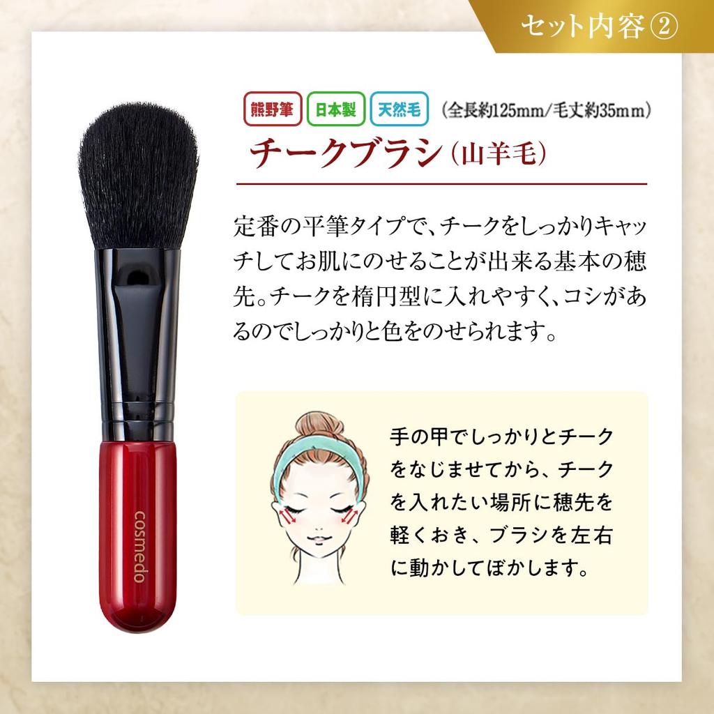 Takumi No Makeup Brush Cosmedo Kumano Brush True Selection Makeup Brush Set 8 Pieces Case + RB-S801