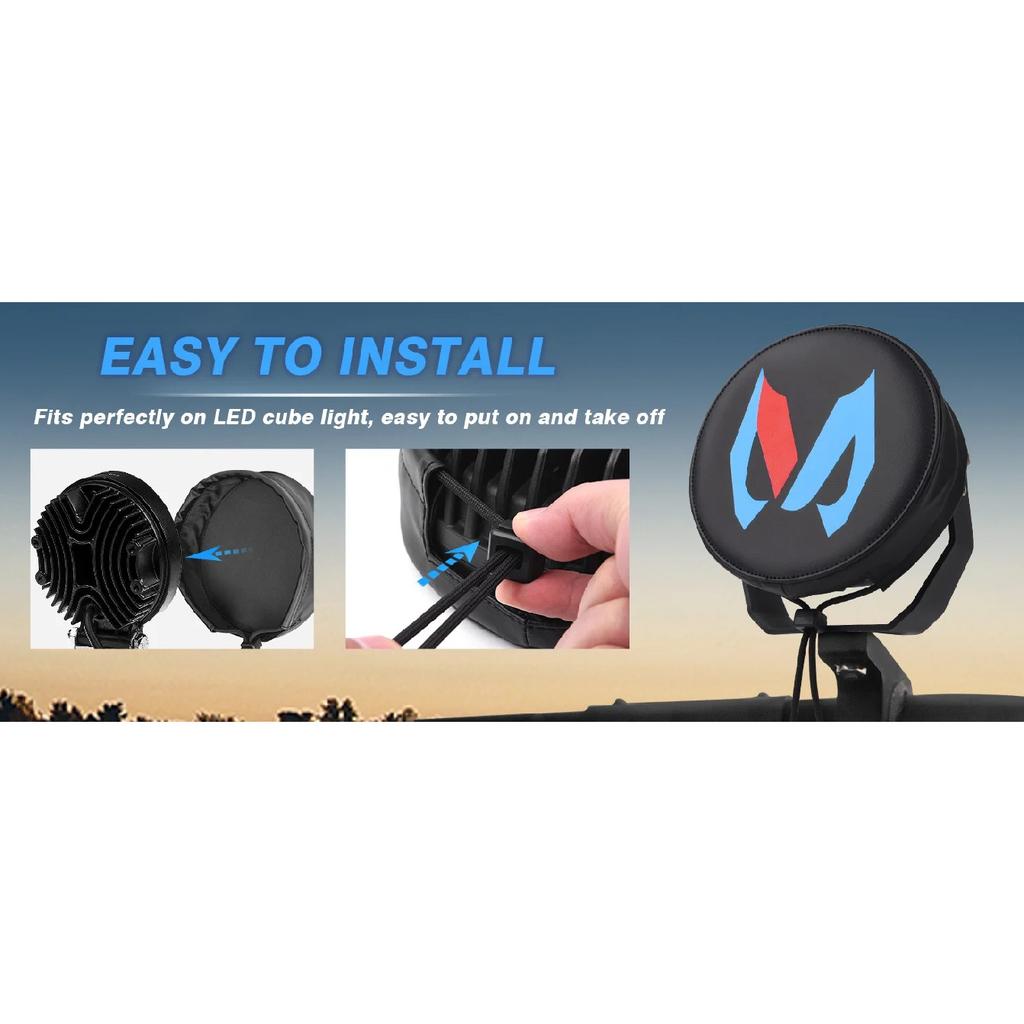 7/9 Tommers Svart LED Pods Beskyttelsesdeksel, LED Kube Lysdeksel Beskyttende Lysbar Offroad Lys Kjøre Tåkelys Linsecover
