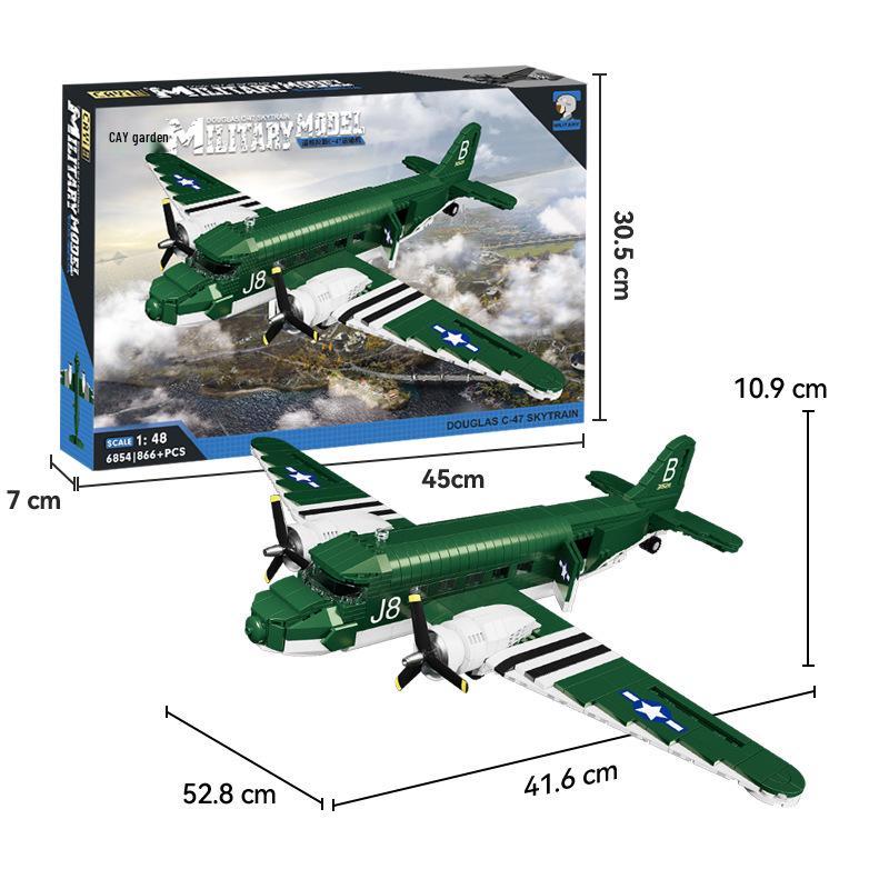 Compatible LEGO Small Particle Combat Transport Aircraft Building Block Model Gift Toy