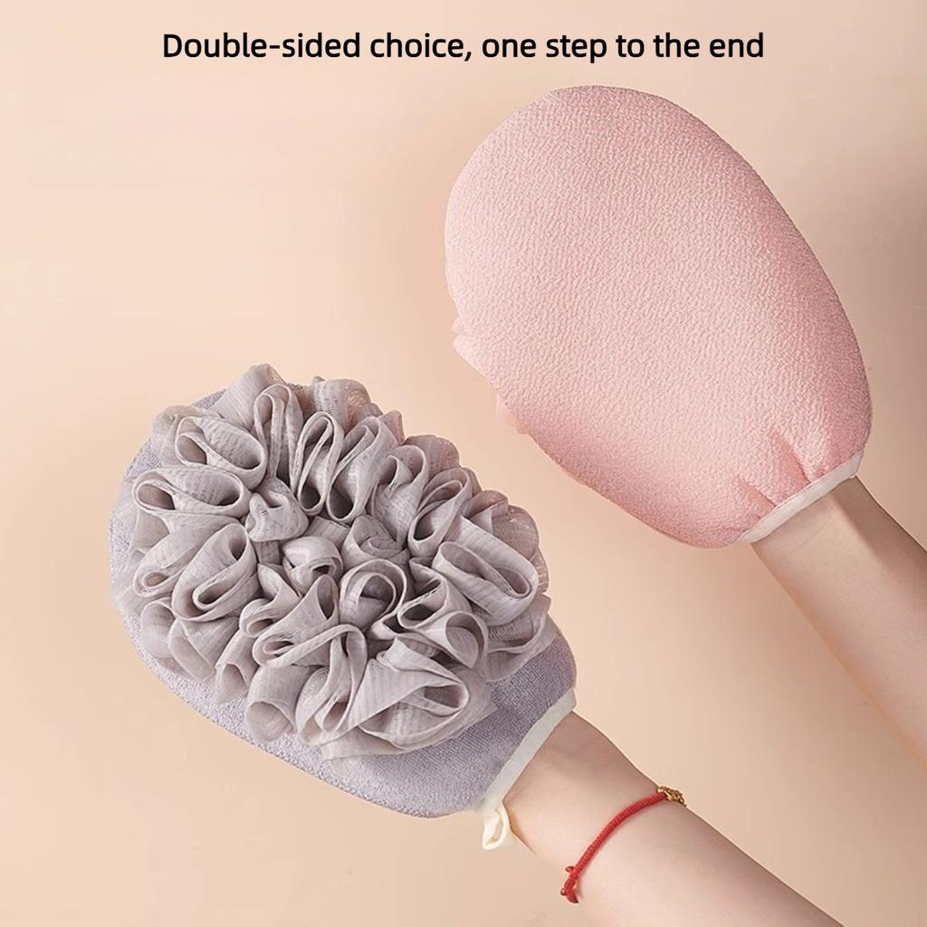 2 in 1 Double Sided Bath Glove Soft Exfoliating Shower Scrubber Bath Brush Flower Ball Body Wash Bathroom Accessories Cleaning