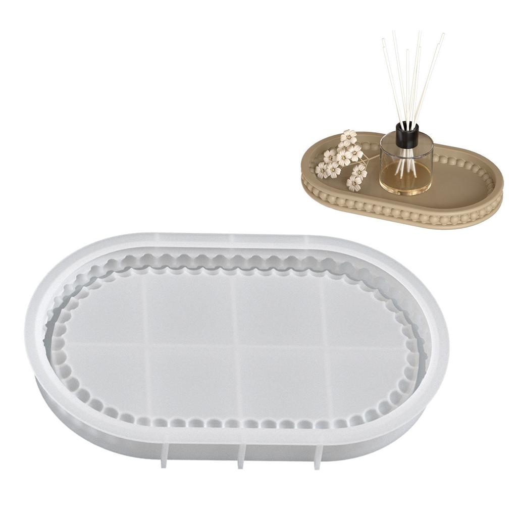 Víceúčelový velký oválný silikonový podnos ve tvaru talíře dodává teplo, je přenosný pro domácí setkání a kávové výstavy.