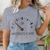 Necesito Cafe Gas Gauge Tshirt Funny Coffee Lover Graphic Tee Casual Short Sleeve Coffee Lovers Gifts Top For Unisex Unisex