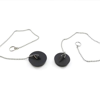 1X Drain Rubber Plug Stopper With Chain For Kitchen Bathroom Bath Tub Sink Basin