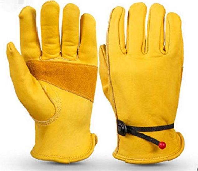 

Motorcycle Leather Gloves Cowhide Old Harley American Vintage Yellow Cold Protection Windproof [mikan] Anti-Slip (L) жёлтый