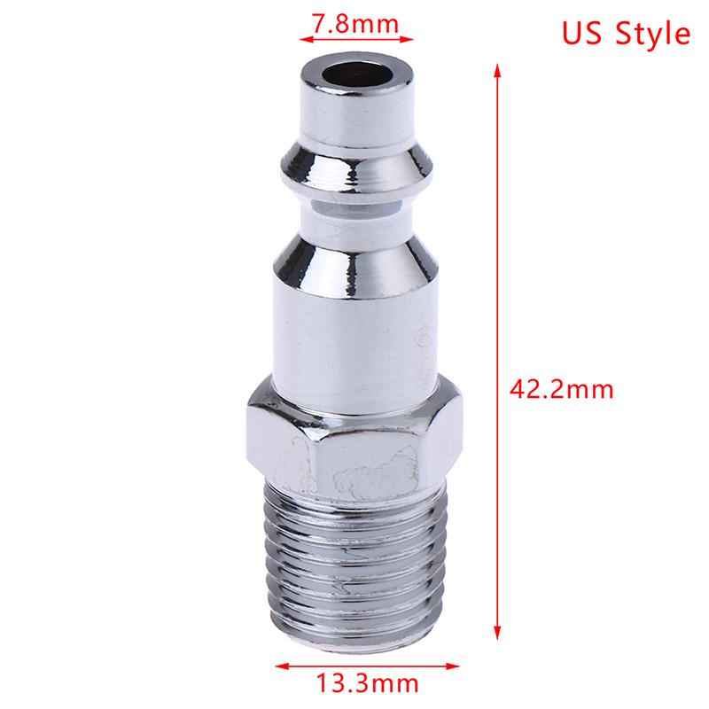 High Quality 1/4" External Thread Pneumatic Quick Coupling Male Connector EU/US Style Pneumatic External Thread Quick Connector
