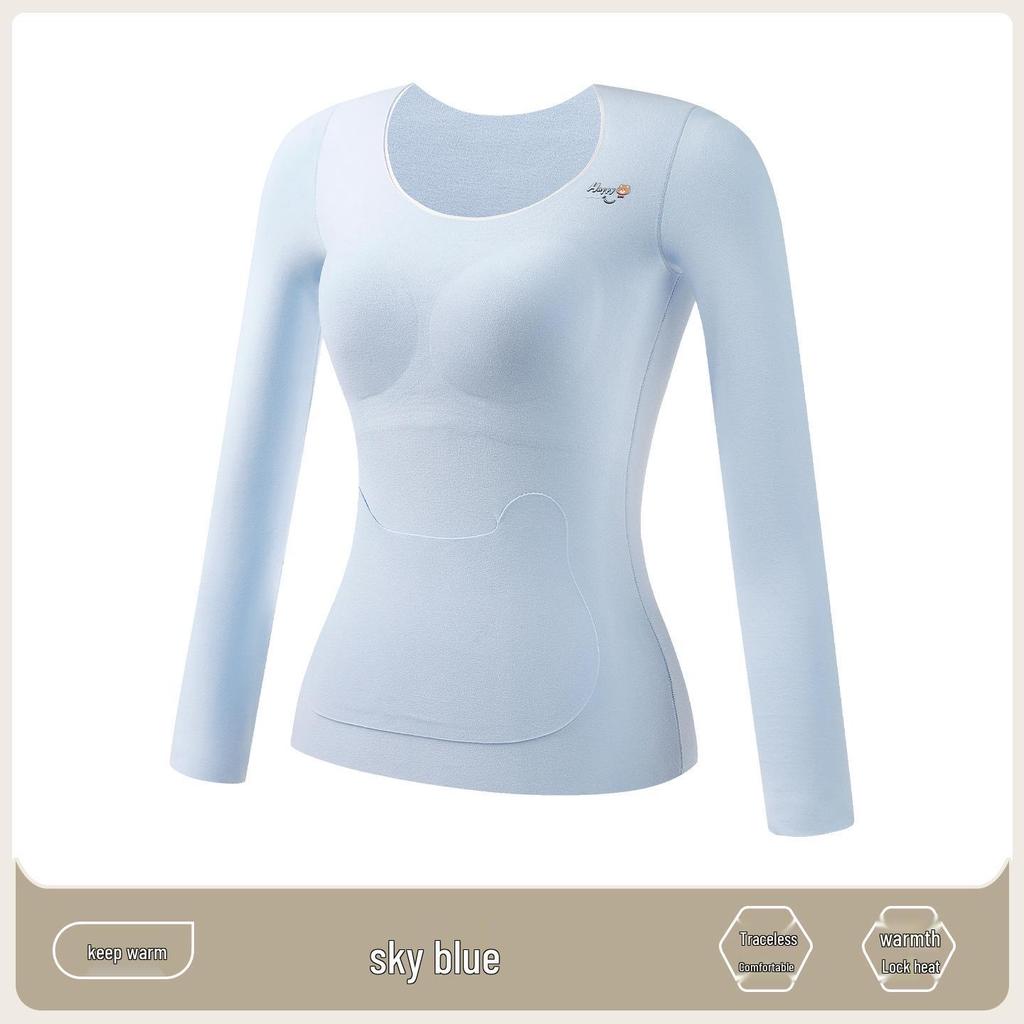 Girls' Wool Underwear Set with Chest Pads for Junior High Students - Warm Autumn/Winter Basics