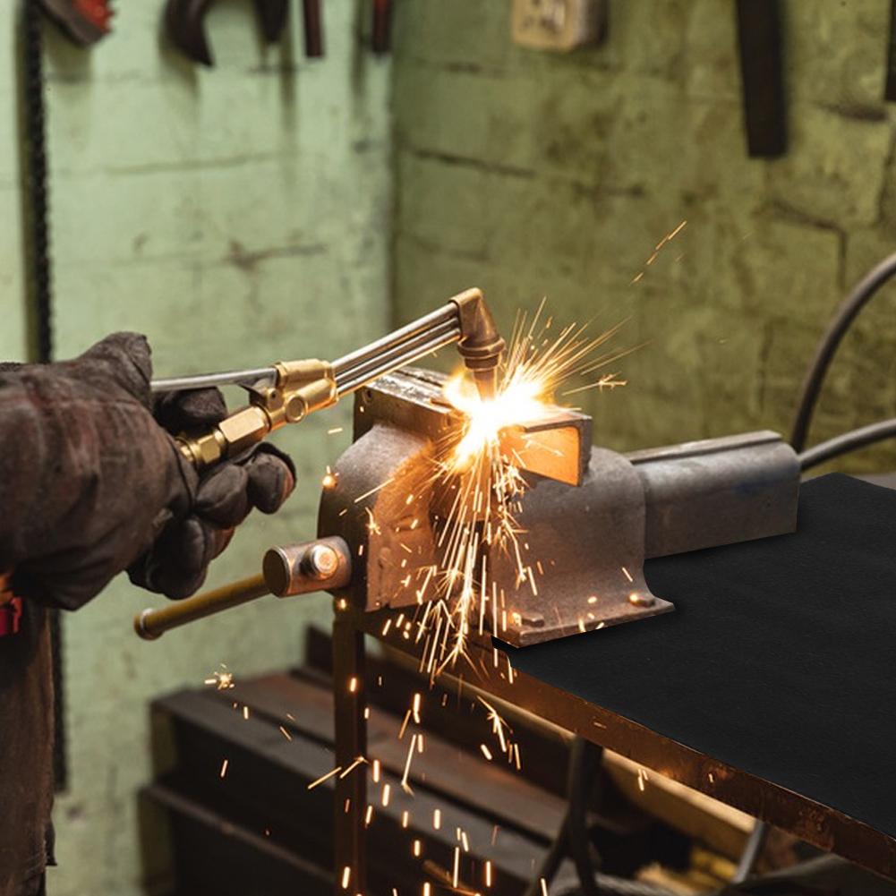 Feuerfeste Schweißdecke Bis zu 1800°F Kohlenstofffilz Feuerfeste Schweißdecke Löt-Hitzeschutzmatte für Brenner Lötwerkzeug Klempner