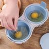 2 Piece 1/2 Cavity Kitchen Microwave Egg Cooker Heat-resistant Egg Poaching Cup  Breakfast