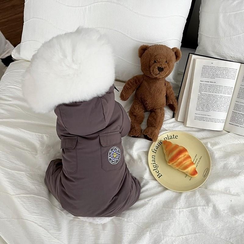 Pet Four-legged Cotton Coat British Style Dog Clothes Autumn And Winter Clothing Teddy Bichon Pomeranian Yorkshire Terrier Small Dog Winter