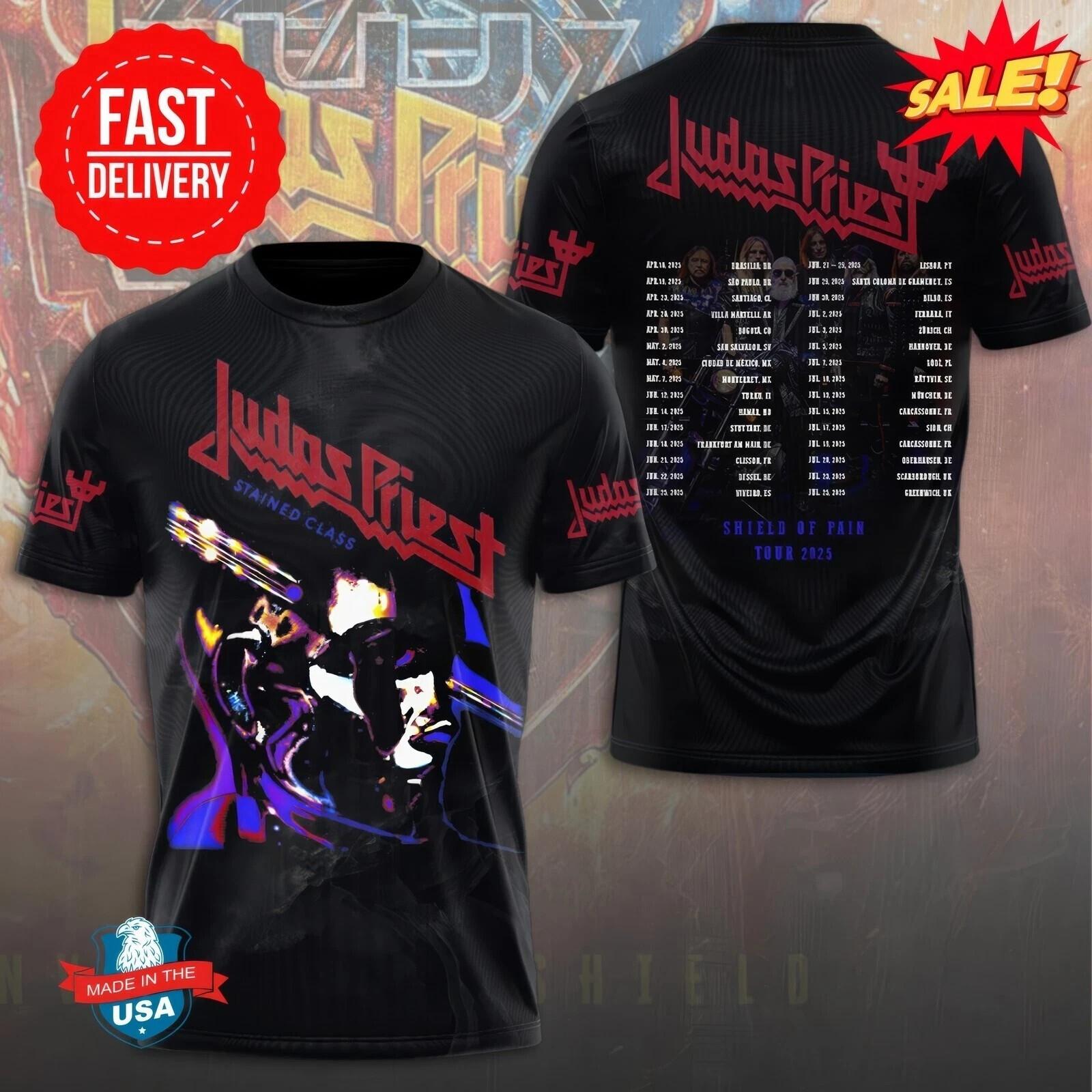 Judas Priest Tour 2026 3D Tee Rock Band Concert Shirt XXL