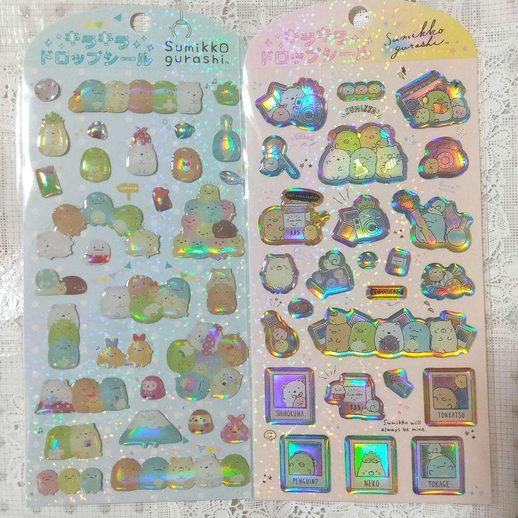 Sumikko Gurashi Sparkling Drop Stickers 2 Pieces Plump Stickers San-X