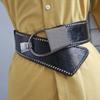 Mei European and American rivet belt, women's decoration is fashionable and versatile, personalized elastic elastic waist seal is wide