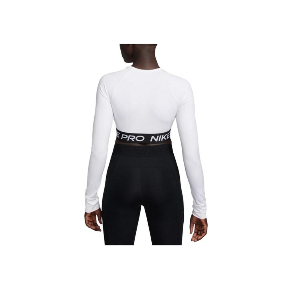 Nike Pro 365 Crew Neck Logo Short Sleeve T-Shirt Women Tops White FV5485-100