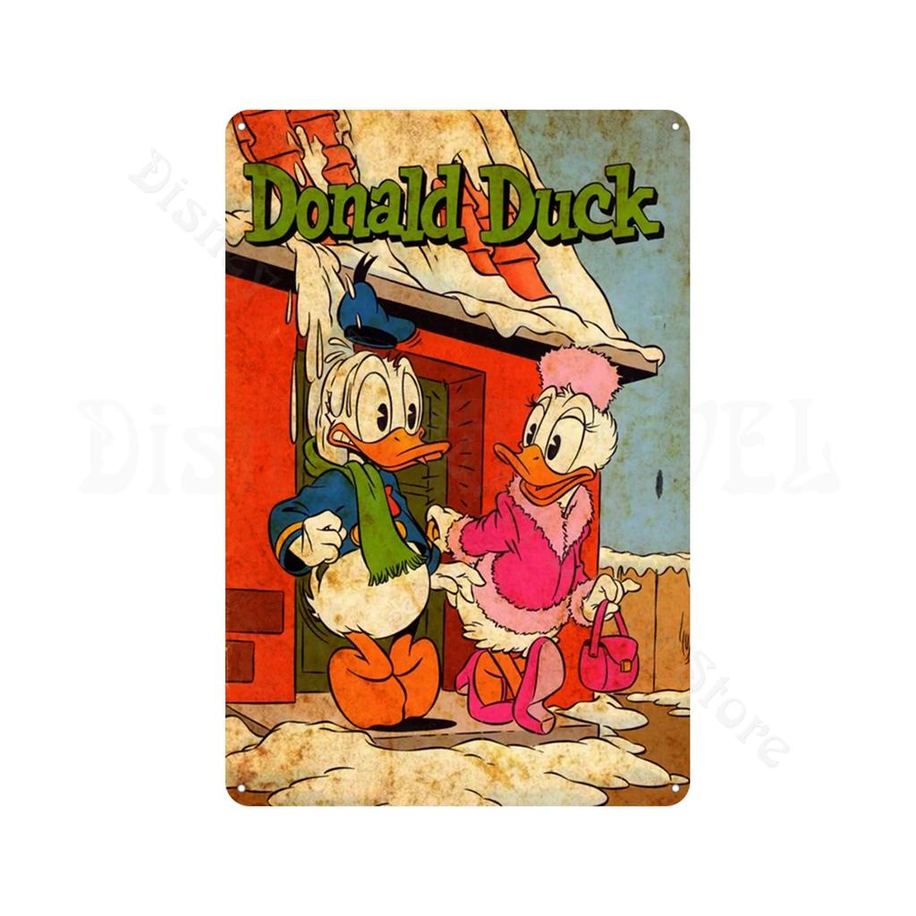 Retro Metal Tin Sign Donald Duck Tin Plaque Metal Poster Cartoon Tin Plate Metal Sign For Man Cave Club Decoration