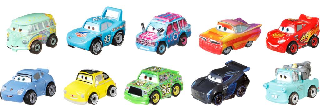Disney Pixar Cars Diecast Metal Mini Racer Variety 10-Pack Version 2