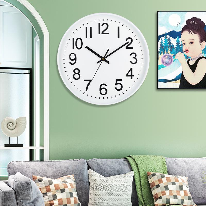 12 Inch 30CM Silent Wall Clock, Creative and Fashionable, Three-dimensional Digital Minimalist Clock for Home Living Room