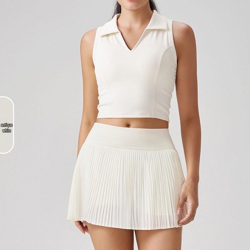 Autumn Antibacterial Women's Yoga & Tennis Skirt Set - High-End Fitness Wear