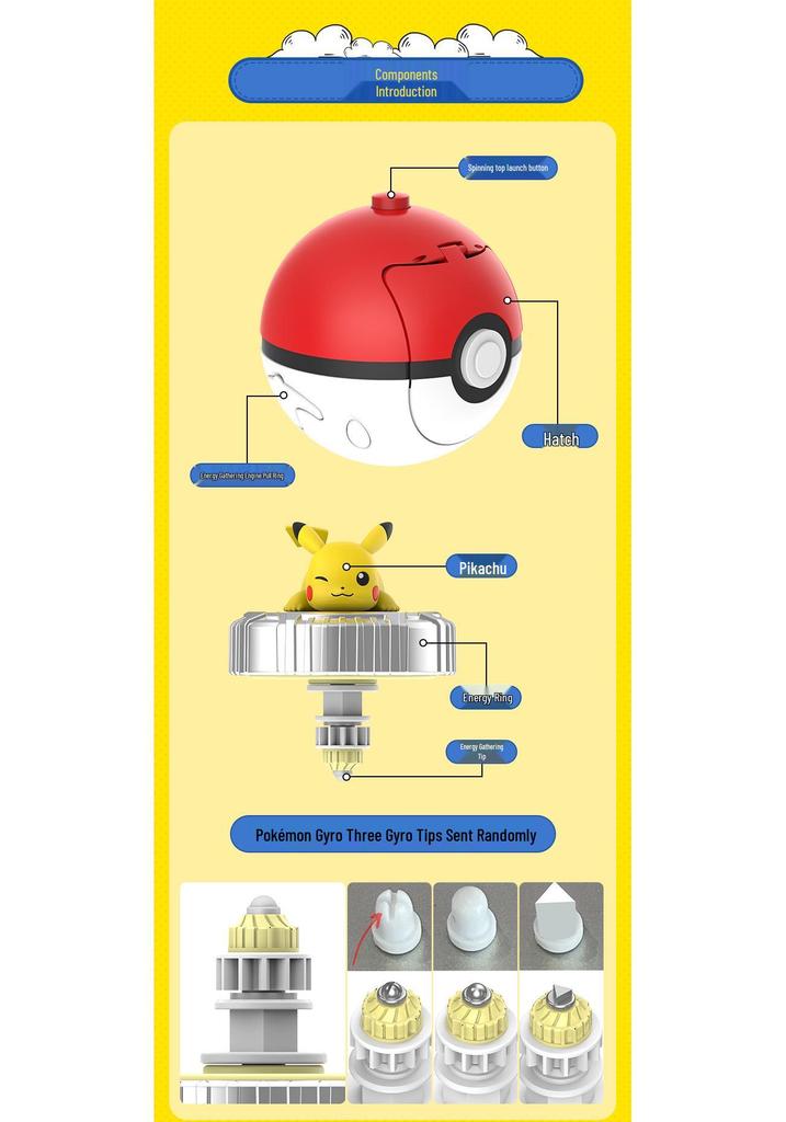 Pokémon Beyblade Pikachu & Charmander Battle Toy with Magic Poké Ball
